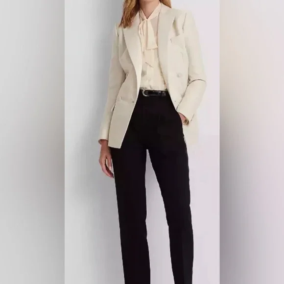 LAUREN RALPH LAUREN Women's Double-Breasted Satin-Trim Blazer In